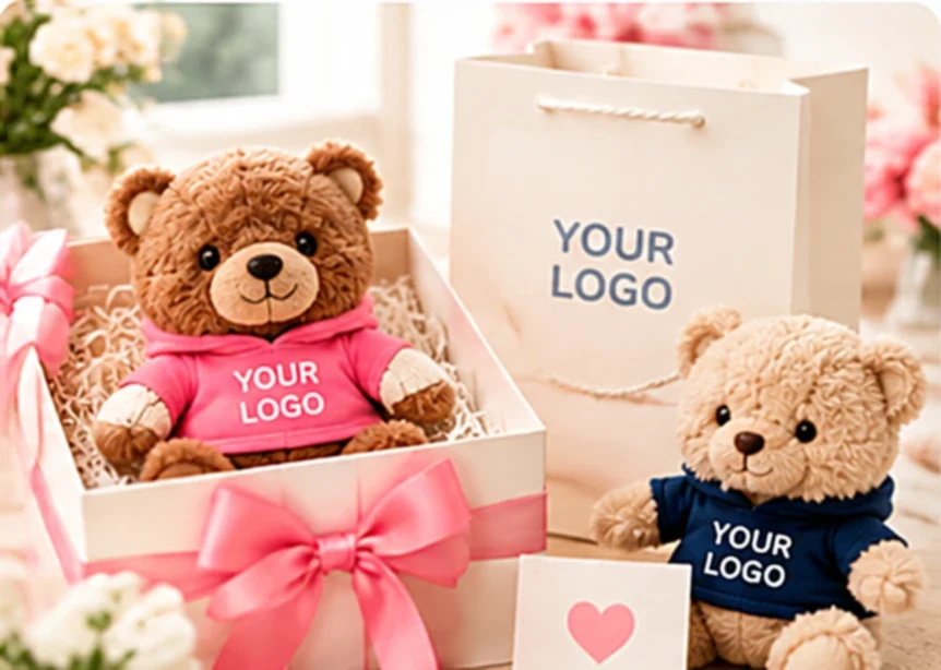 Gấu bông in logo làm quà tặng doanh nghiệp