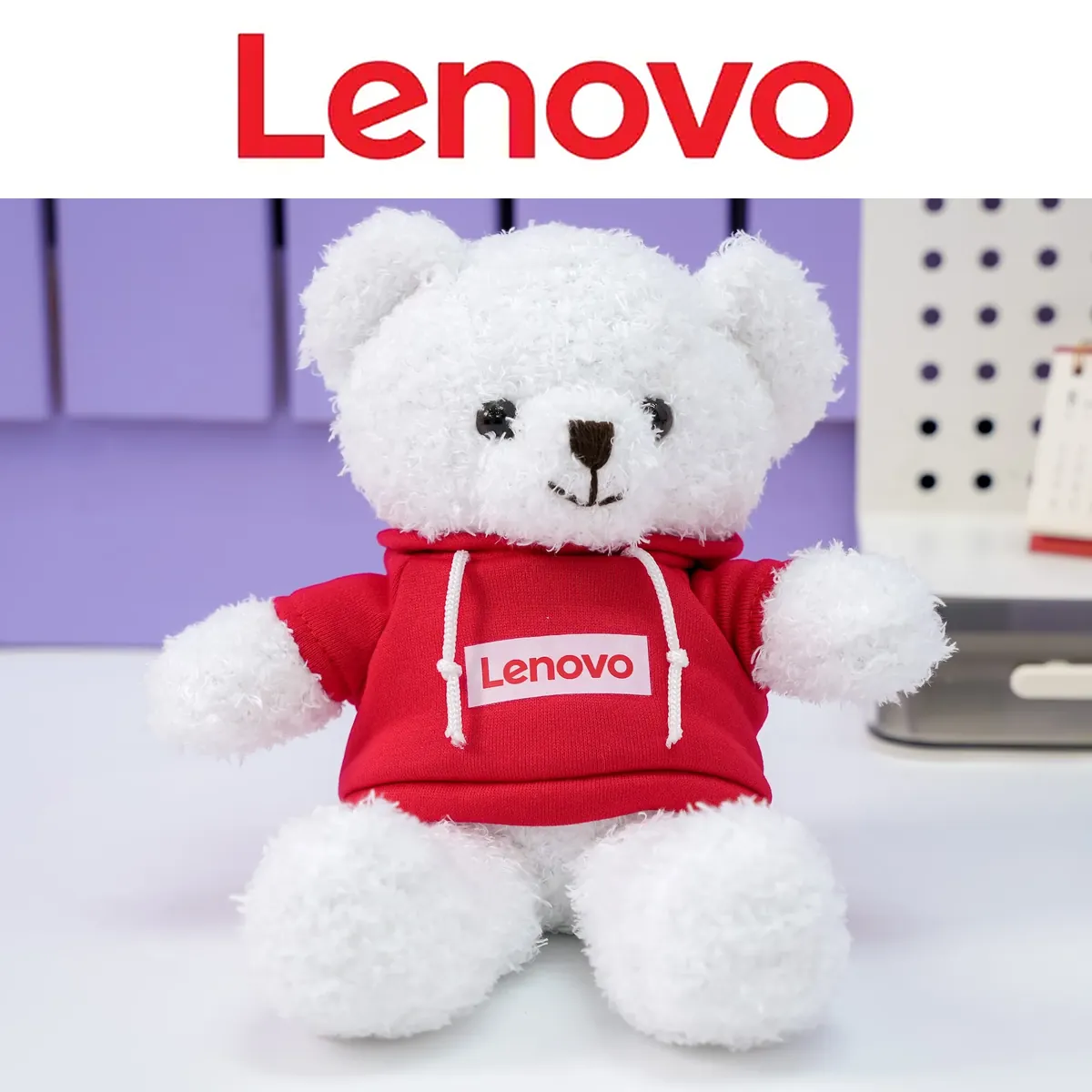 Gấu trắng áo hoodie logo - Tập đoàn công nghệ Lenovo