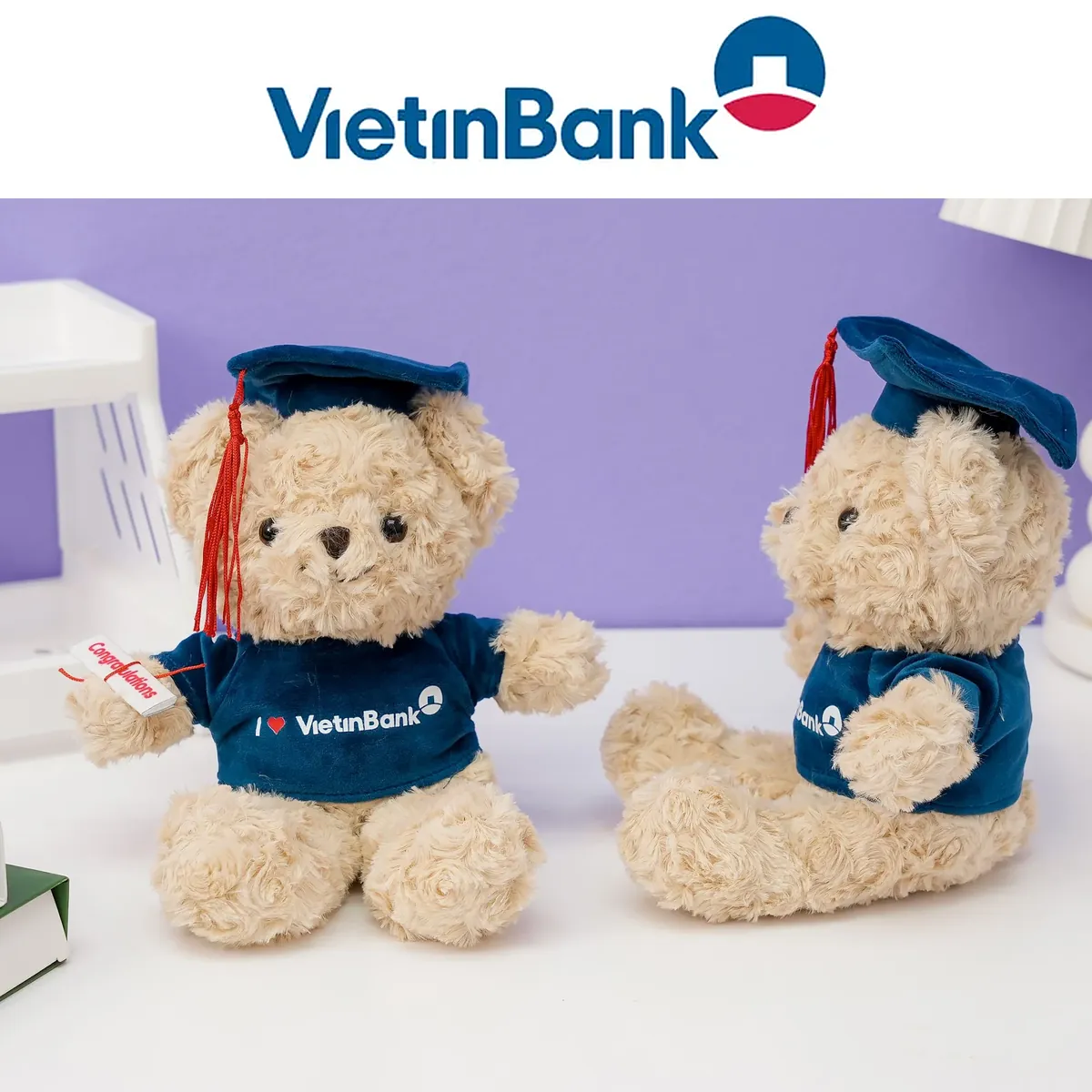 Gấu tốt nghiệp áo logo - Ngân hàng VietinBank
