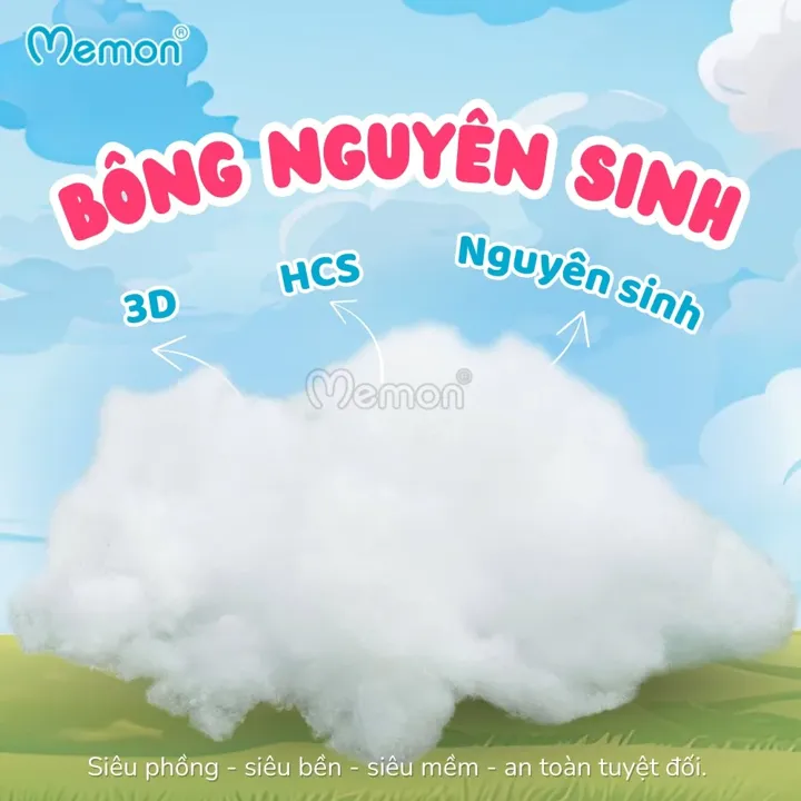 Bông nguyên sinh dùng nhồi gấu bông Memon