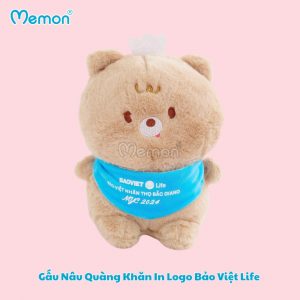 Gấu Nâu Quàng Khăn In Logo Bảo Việt Life