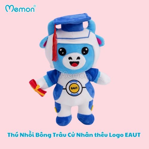 Thú Nhồi Bông Trâu Cử Nhân thêu Logo EAUT