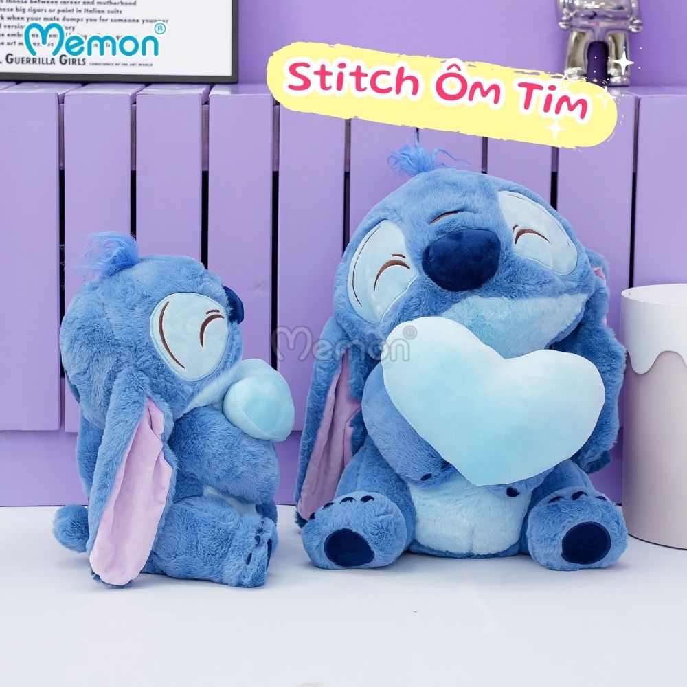 Gấu Bông Stitch Ôm Tim - Xanh Đậm: Tỏa sáng tình yêu