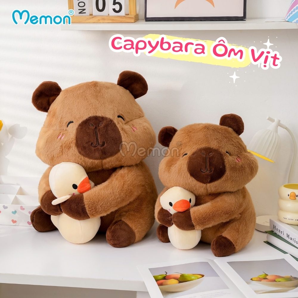 Gấu Bông Capybara Ôm Vịt