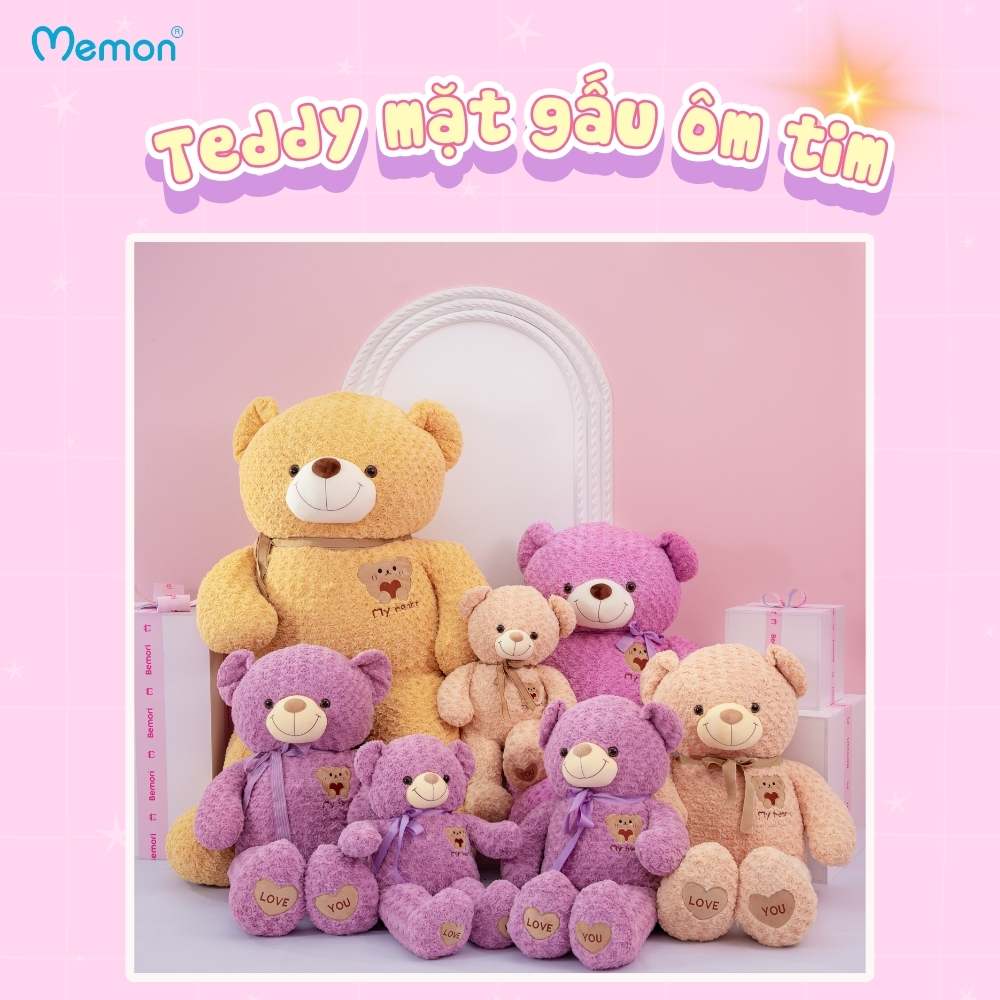 Gấu Bông Teddy Mặt Gấu Ôm Tim