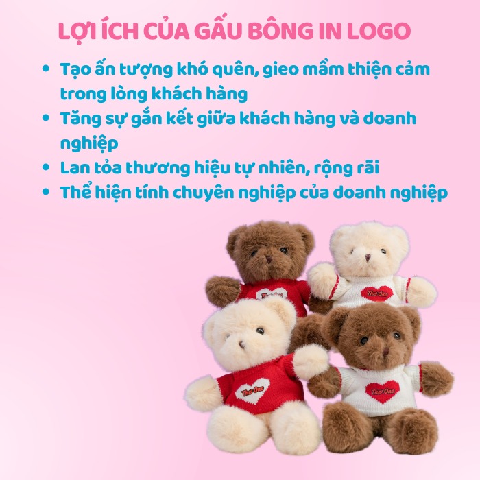 Lợi ích của gấu bông in logo với doanh nghiệp