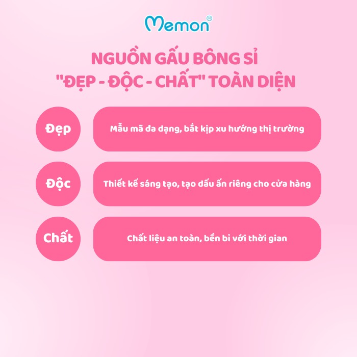 Memon - Nguồn gấu bông sỉ đẹp, độc, chất lượng