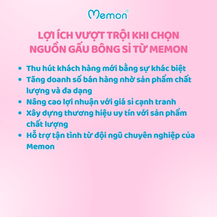 Lợi ích vượt trội khi chọn nguồn gấu bông sỉ từ Memon