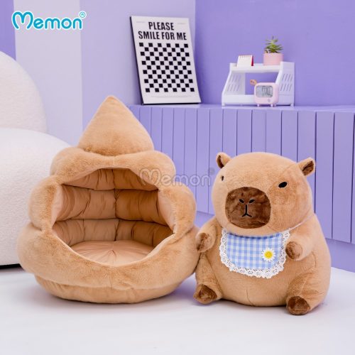Gấu Bông Capybara Đeo Yếm Làm Tổ Nâu