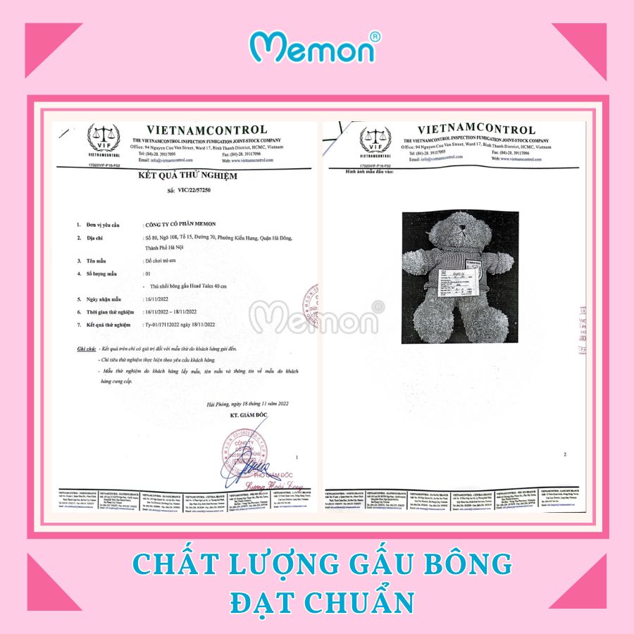 Chất Lượng Gấu Bông Đạt Chuẩn - Có Chứng Nhận
