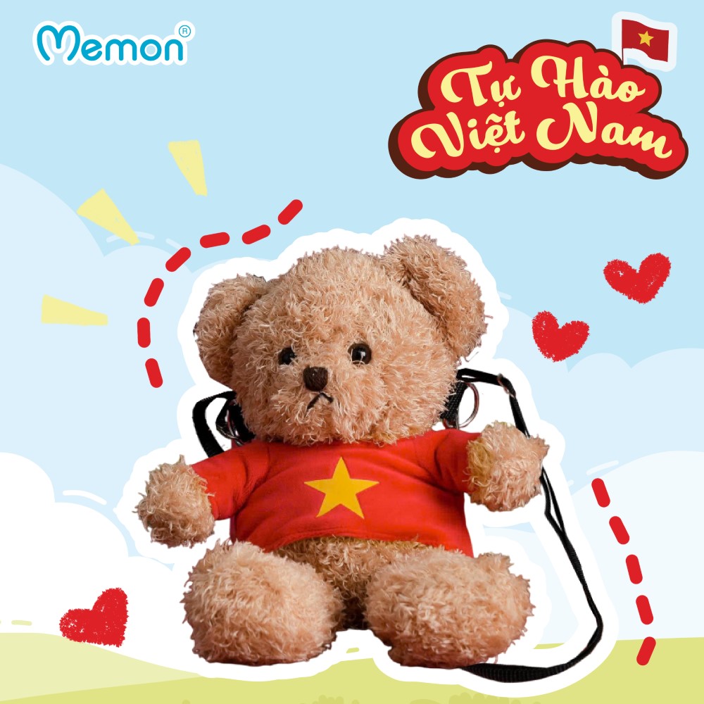 Teddy Head Áo Cờ Đỏ – Quai Đeo