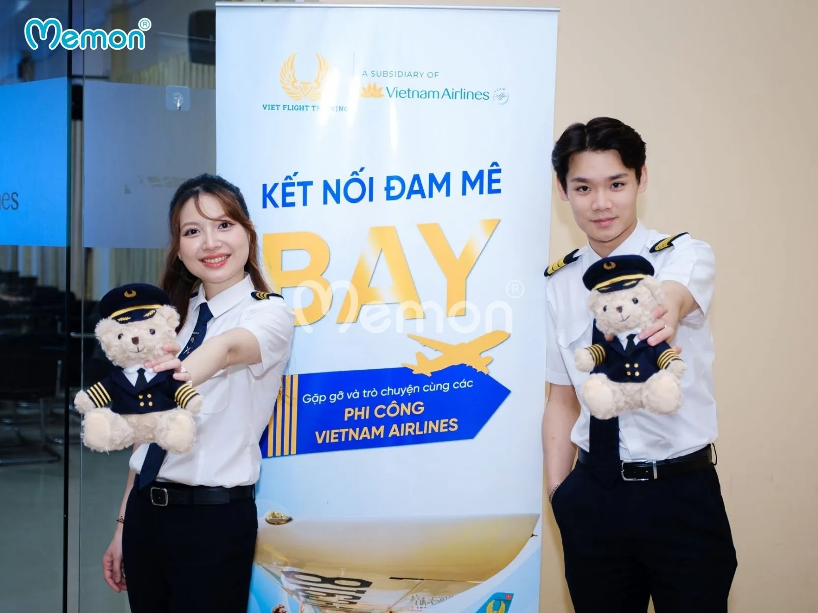 Mascot gấu bông ngành hàng không. Nguồn: Trường Phi công Bay Việt.